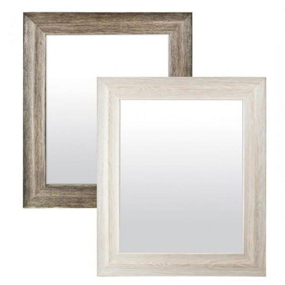 Blue Harbor 32589 Wood Texture Finish Mirror - Black - 16 x 20 in.