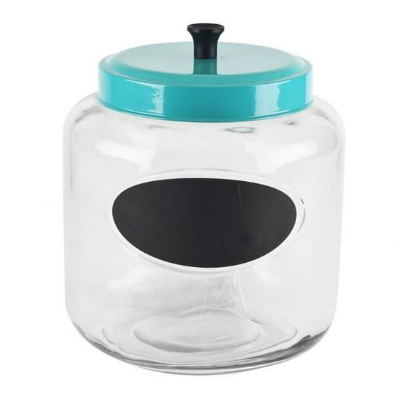 Blue Harbor 33236 152 oz Chalkboard Glass Jar with Teal Lid