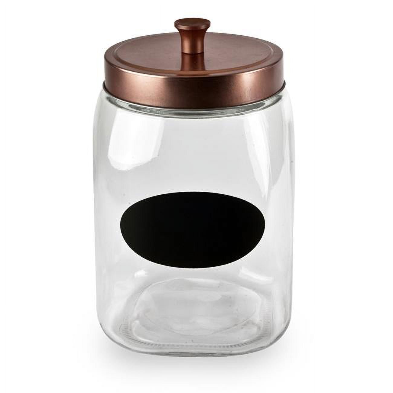 Blue Harbor 33694 91 oz Round Glass Jar with Copper Lid & Chalkboard