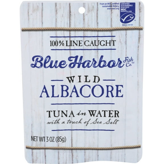 Blue Harbor Tuna Albacore Wild White Salt Pouch 3 oz (Pack of 12)