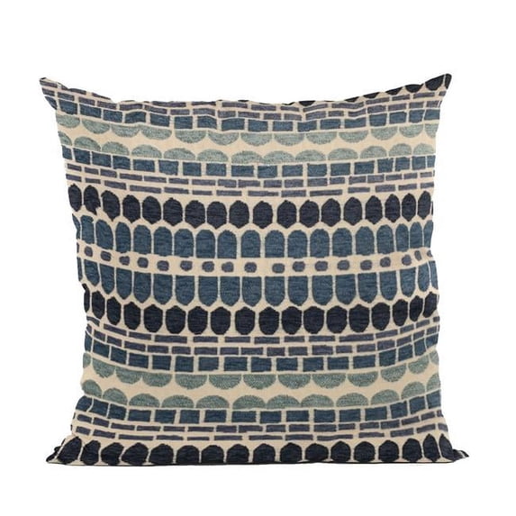 Blue Harmony Border Luxury Throw Pillow - 16 x 16 in.