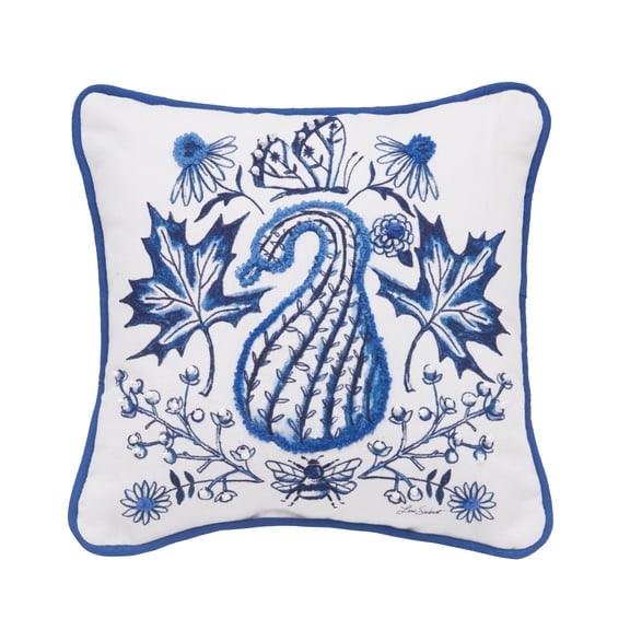 Blue Harvest Gourd Small/Petite Accent Pillow