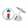 thumbnail image 1 of Blue Hat Shirt Canada Cartoon Round Button Cuff Clip Stud Cufflinks, 1 of 4