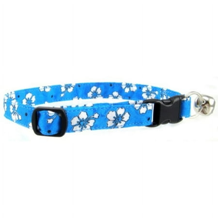 Blue Hawaiian Flowers Cat Collar