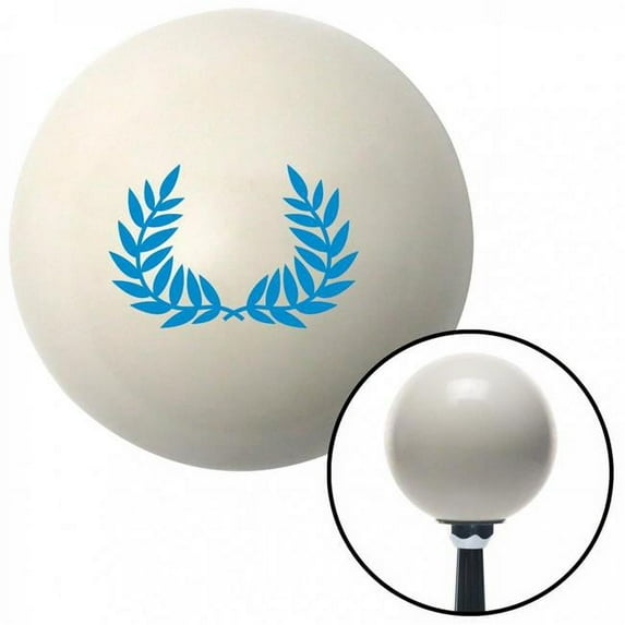 Blue Hawaiian Leaf No.2 Ivory Shift Knob with M16 x 1.5 Insert Shifter Auto Manual