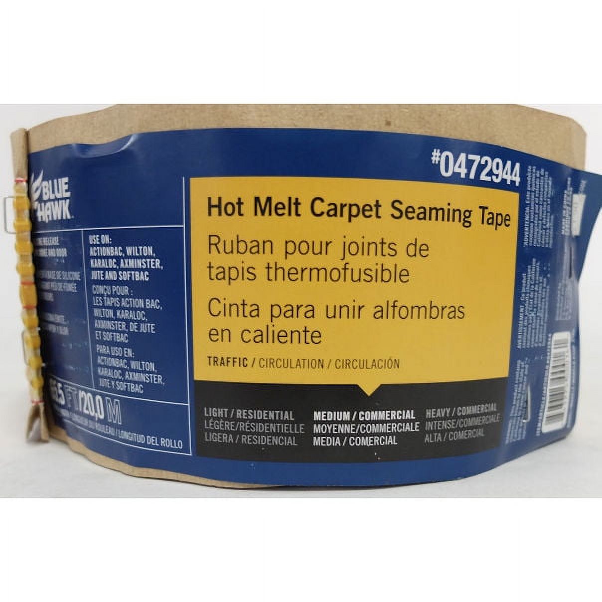 Blue Hawk 0472944 65.5 Ft Roll , Hot Melt Carpet Seaming Tape
