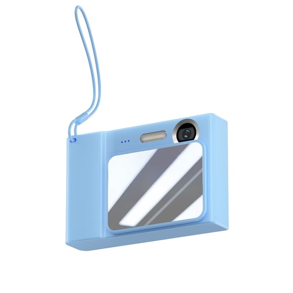Blue Hd Digital Camera With Double Front Rear Cameras, Optical Zoom, Large Capacity Battery For Video Recording, Students, Travel And Everyday Photography, 4.5 X 3.0 X 1.2In 0.44Lb