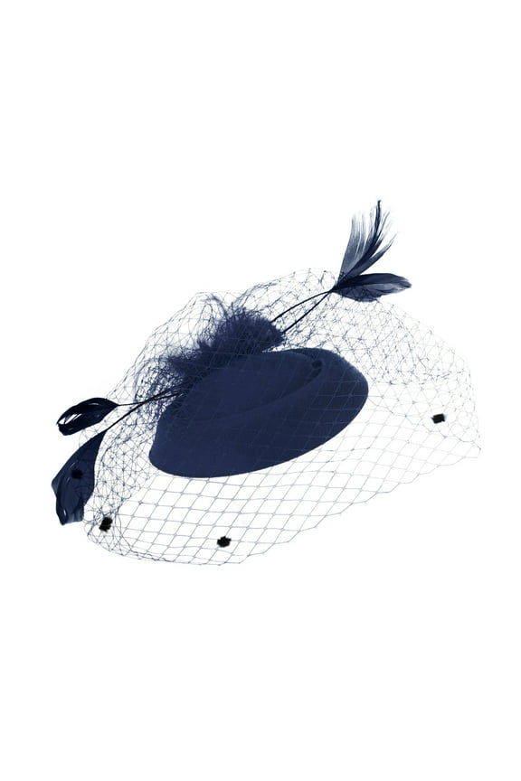 Blue Headband for Women Fascinators for Women Tea Party Headband Hat Mesh Feathers Hair Clip for Wedding Cocktail and Church