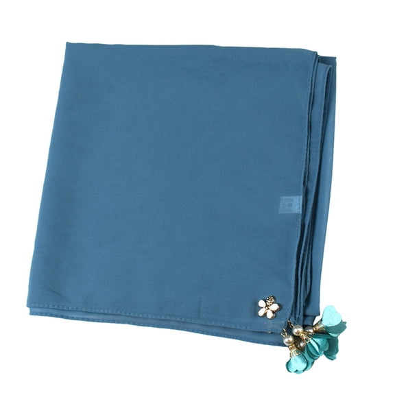Blue Headband for Women Fashion Solid Chiffon Square Head Scarf Lightweight Neck Scarves Hair Bandana Neckerchief