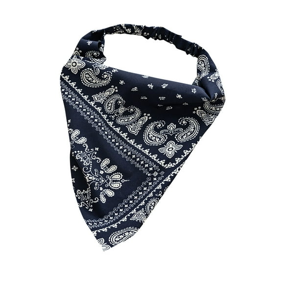 Blue Headband for Women Floral Elastic Hair Scarf Headband 3PCS Chiffon Head Kerchief Headband Floral Hair Scarves W/Hair Clips Hair Bandanas