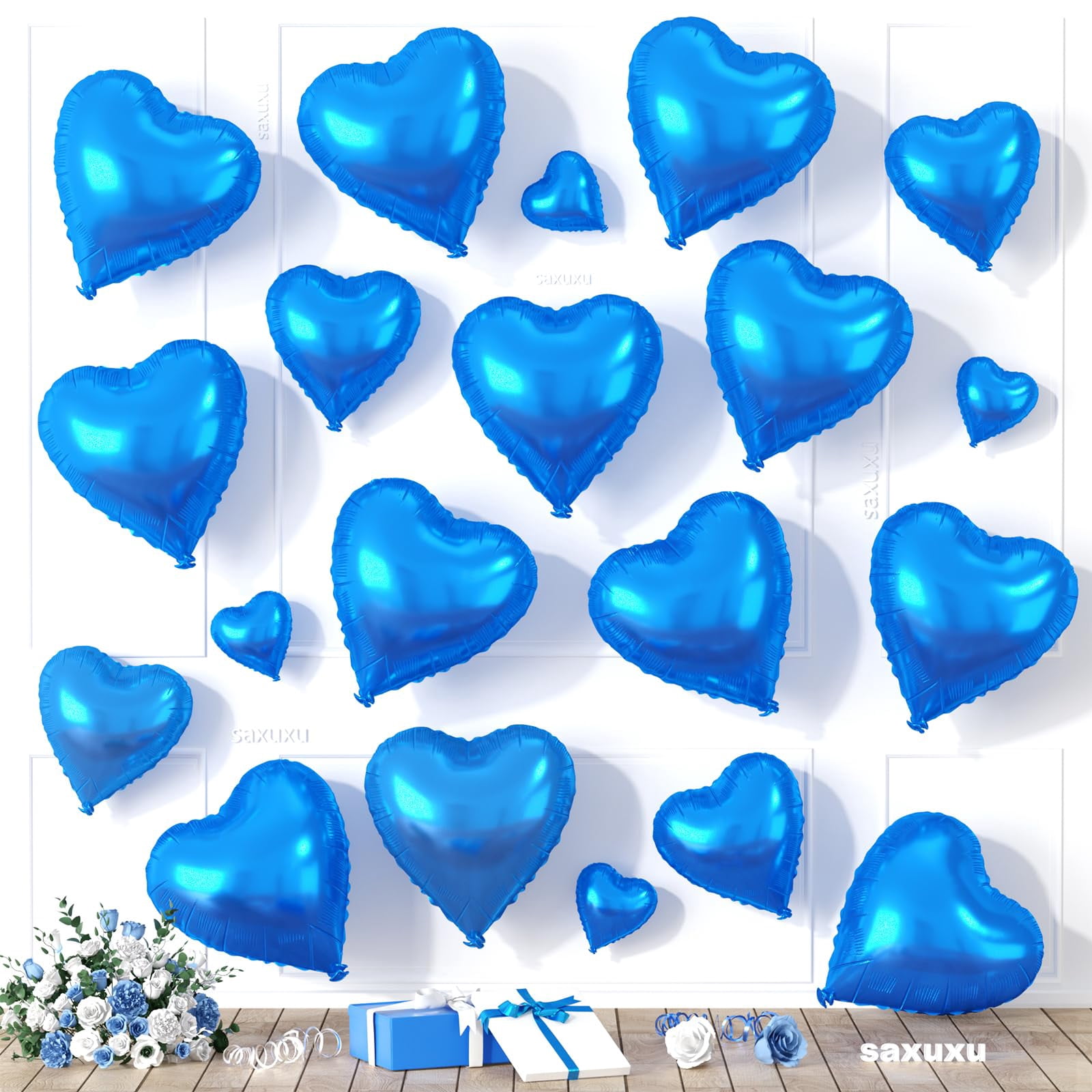 18 Inch Baby Blue Heart Foil Balloon - Helium Quality, Perfect For Baby Showers & Celebrations