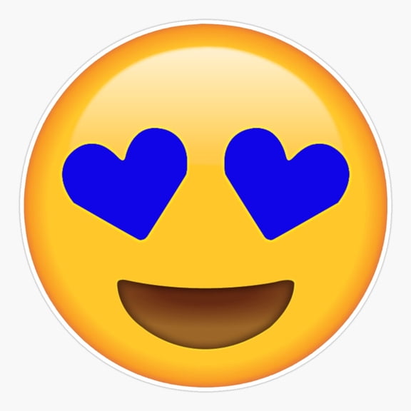 Blue Heart Eye Emoji Vinyl Decal Sticker