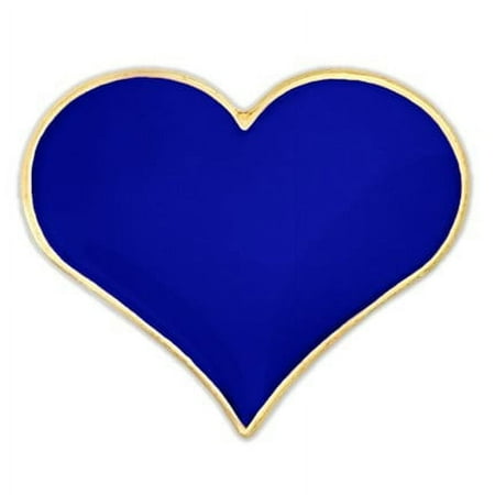 PinMart Blue Heart Lapel Pin Nickel Plated and Enamel Filled - Pack of 10 Unisex Lapel Pins