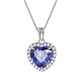 thumbnail image 1 of Blue Heart Necklace Women December Birthstone Necklace Tanzanite Crystal 925 Sterling Silver Pendant Jewelry Birthday Mother's Day Gifts Hipunk, 1 of 9