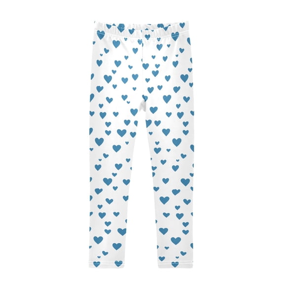 Blue Heart Printed Leggings Yoga Pants for in 4t to 10t