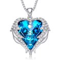 thumbnail image 1 of Blue Heart & Wing Necklace, 1 of 4