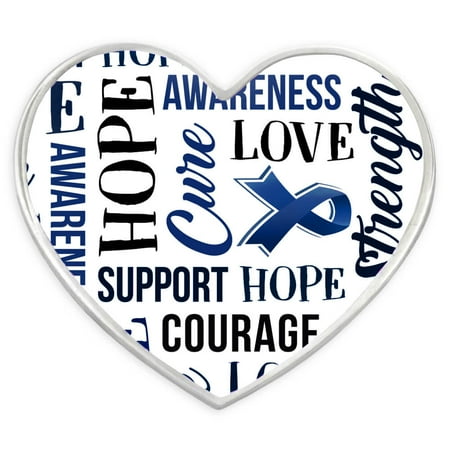 Blue Heart with Words Child Abuse Awareness Hope Enamel Lapel Pin