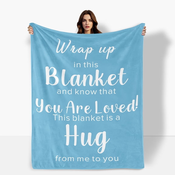 Blue Heartwarming Quote Fleece Blanket For Couples Symbolizing Love And Affection Ideal For Home Travel Camping Soft Warm Comfortable Perfect Gift For Loved Ones Shipped From The USA