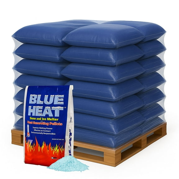 Blue Heat 49 Pack Ice Melt Pellets Deicer and Snow Removal for Driveway, 20 Pounds, BH20