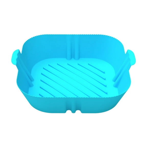 Blue Heat Tolerant Flexible Baking Pan Nonstick Silicone With Oil Separation, Easy Clean And Wide Temperature Range For Fryers, Ovens And Microwaves 9.8X7.5X1.2In 0.31Lb