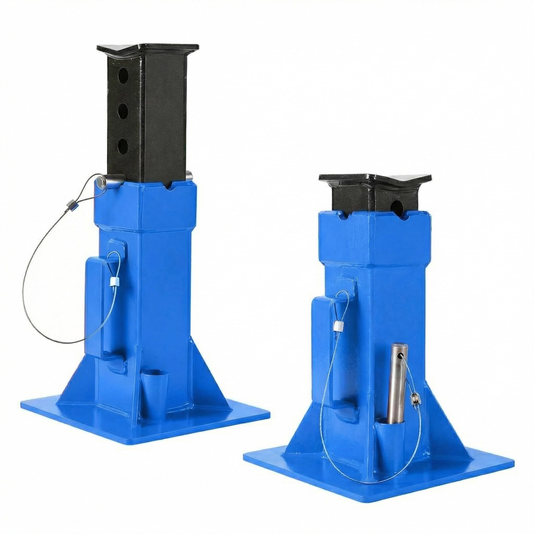 2-Pack Blue 12 Ton Pin Type Adjustable Height Heavy Duty Jack Stands