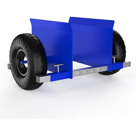 Blue Heavy Duty Panel Dolly, Adjustable Width Door Dollys with Wheels, 9.3" Solid Rubber Tires and 2 Spare Pole, All-Terrain Movement for Heavy Drywall Sheet & Door Material, 1000LBS