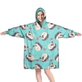 thumbnail image 1 of Blue Hedgehog Love Wearable Oversized Blanket,Wearable Blanket Hoodie for Adults,Cozy Hooded Blankets with Super Pockets,Super Warm Fuzzy Pullover for Women & Men, 1 of 6