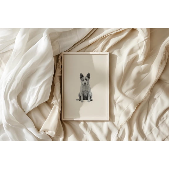 Blue Heeler Dog Art Poster: Australian Cattle Dog, Unframed Poster Size 8x12