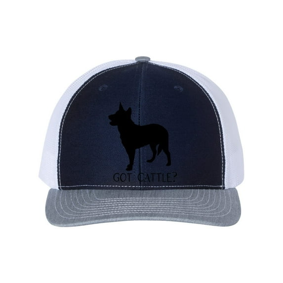 Blue Heeler Hat, Got Cattle, Blue Heeler, Australian Cattle Dog, ACD, Cattle Hat, Farming Hat, Cattle Dog, Cattle Farmer, Dairy, Herding Dog, Navy/White/Heather