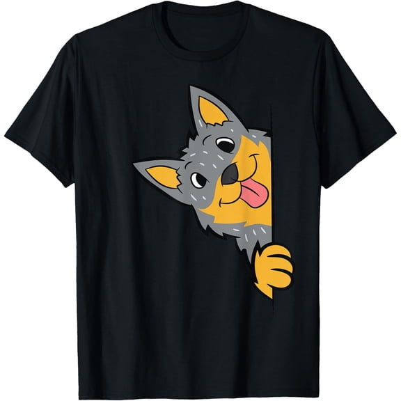 Blue Heeler Peeking From The Side Blue Heeler T-Shirt