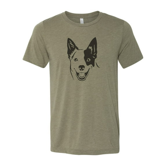 "Blue Heeler Shirt, Blue Heeler, Blue Heeler Apparel, Australian Cattle Dog, ACD Shirt, Cattle Dog Tee, Unisex Adult Shirt, Gift For Her, Fur, Heather Olive, MEDIUM"
