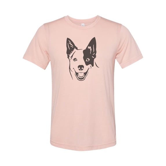 "Blue Heeler Shirt, Blue Heeler, Blue Heeler Apparel, Australian Cattle Dog, ACD Shirt, Cattle Dog Tee, Unisex Adult Shirt, Gift For Her, Fur, Peach, MEDIUM"
