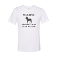 thumbnail image 1 of "Blue Heeler Shirt, Warning Protected By Blue Heeler, Unisex, Sublimation, Blue Heeler Tee, Australian Cattle Dog, ACD T, Cattle Dog Shirt, White, 2XL", 1 of 1