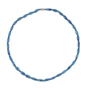 Blue Plated Hematite 221 ctw Beaded Necklace with Magnetic Clasp in Silvertone 20 Inches Christmas Gifts