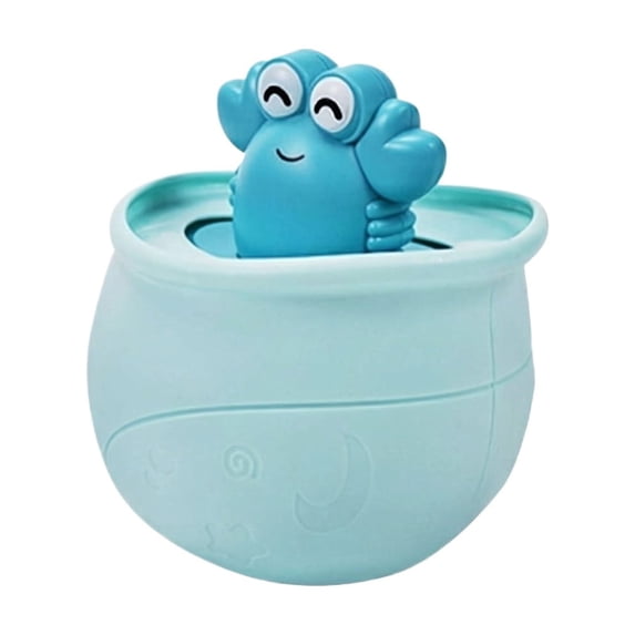 Blue Hermit Crab Bath Toy for Kids with Moving Lid Interactive Water Play Animal Shower Toy for Toddlers 1-6 Years Plastic Bathtub Toy for Boys Girls