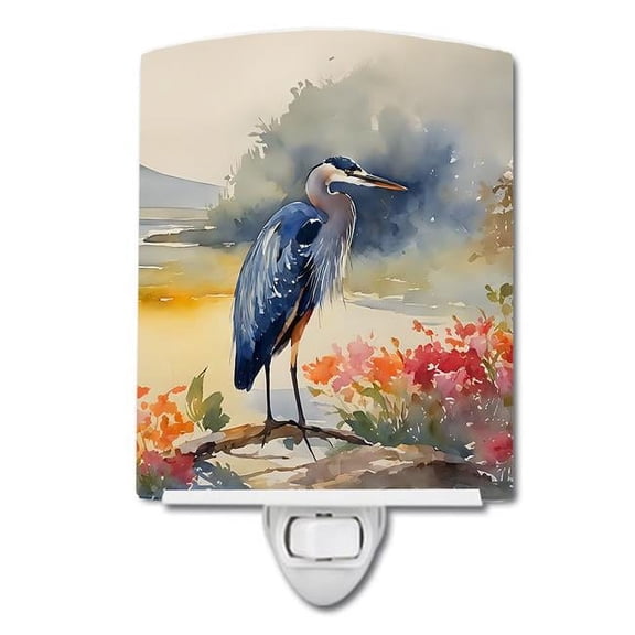 Blue Heron Ceramic Night Light 4 in x 6 in