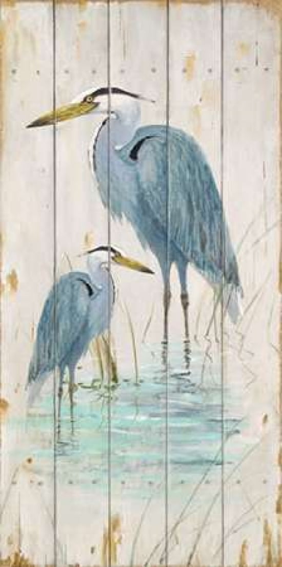 Blue Heron Duo Canvas Art - Arnie Fisk (10 x 20)