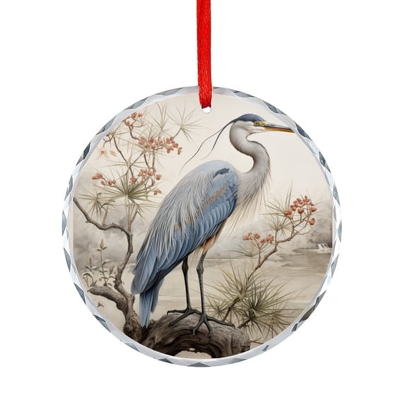 Blue Heron Glass Christmas Ornament Blue Heron Bird Crystal Glass Christmas Decor with Holiday Design Holiday Present Ideas