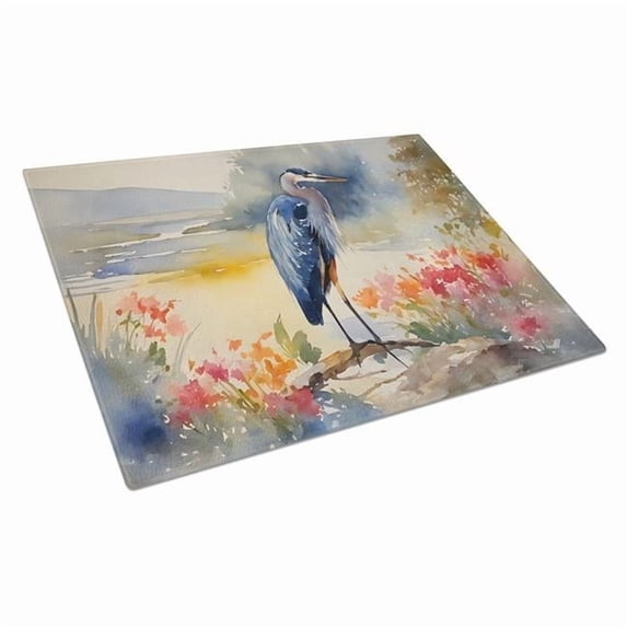 Blue Heron Glass Cutting Board Large 12 in x 15 in