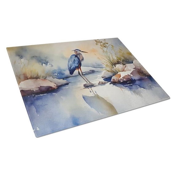 Blue Heron Glass Cutting Board Large 12 in x 15 in