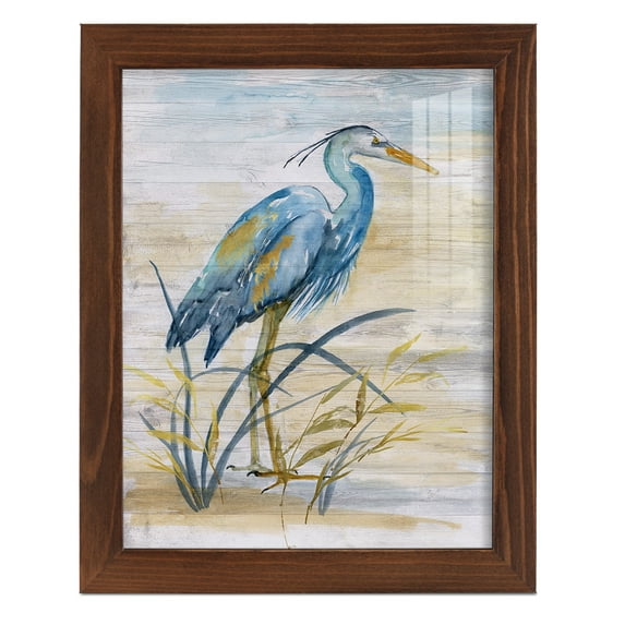 Blue Heron I -Framed Print w/glass-Chestnut