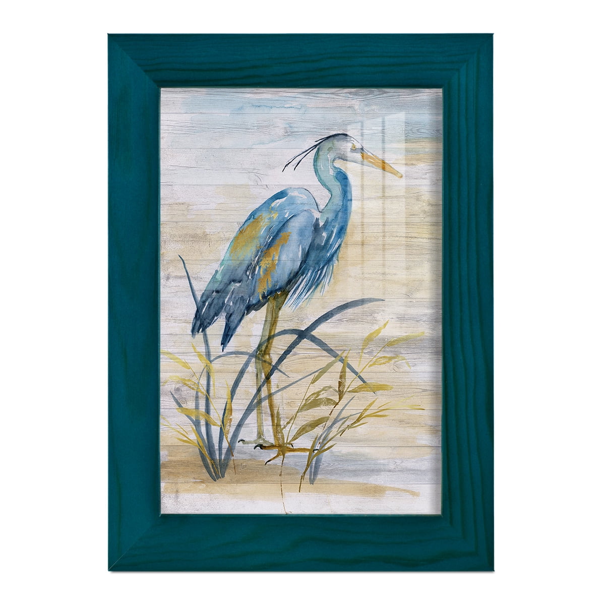 Blue Heron I -Framed Print w/glass-Ocean Blue