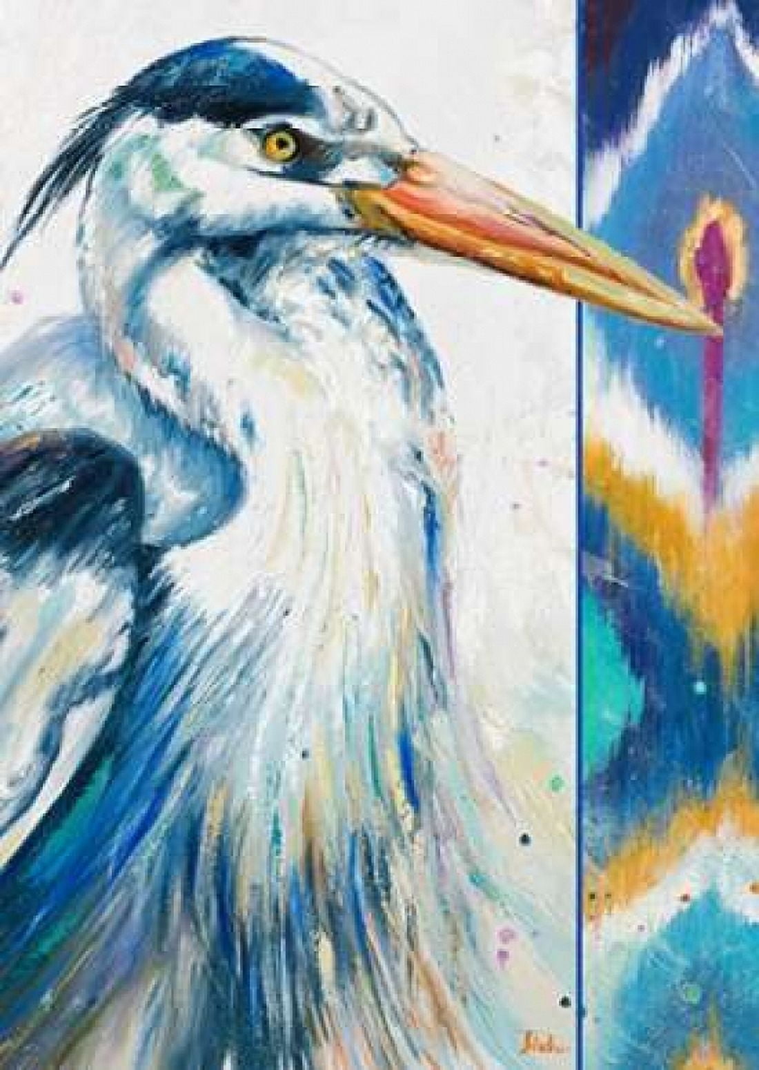 Blue Heron Ikat I Canvas Art - Patricia Pinto (20 x 28)