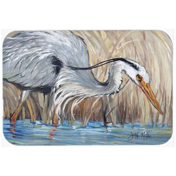 Blue Heron In The Reeds Glass Cutting Board- Large