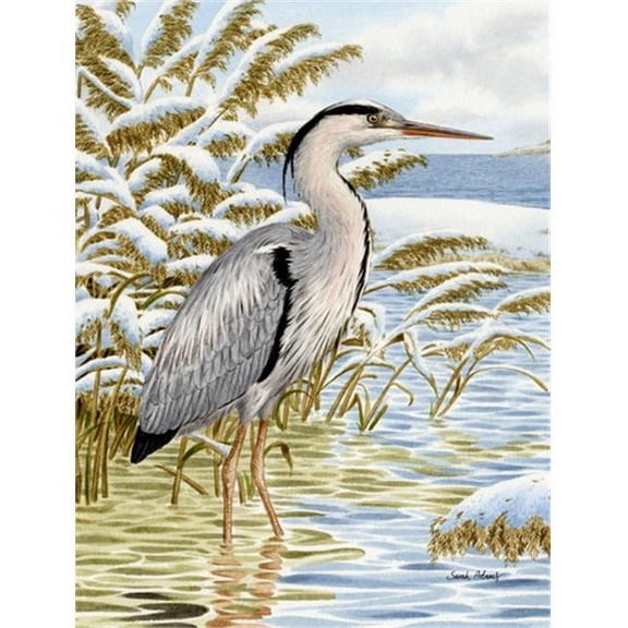 Blue Heron In The Water Flag Garden Size