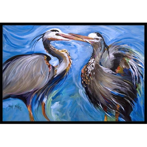 Blue Heron Love Indoor & Outdoor Mat- 18 x 27 in.