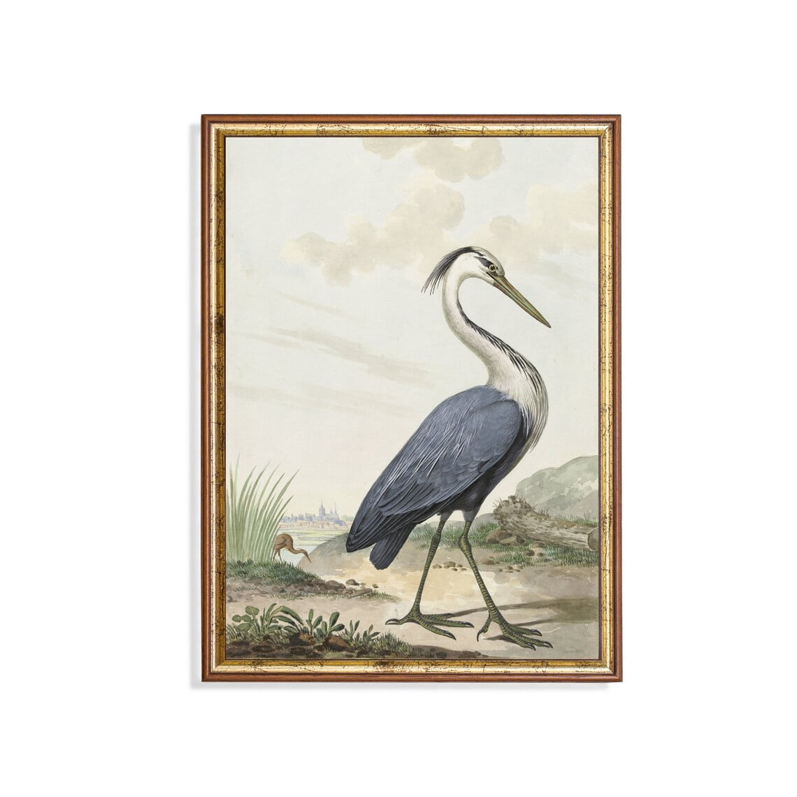 Blue Heron Poster Vintage Bird, Antique Wall Art Home Decor, 8x12 ...