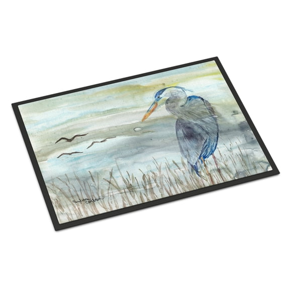 Blue Heron Watercolor Doormat 18x27
