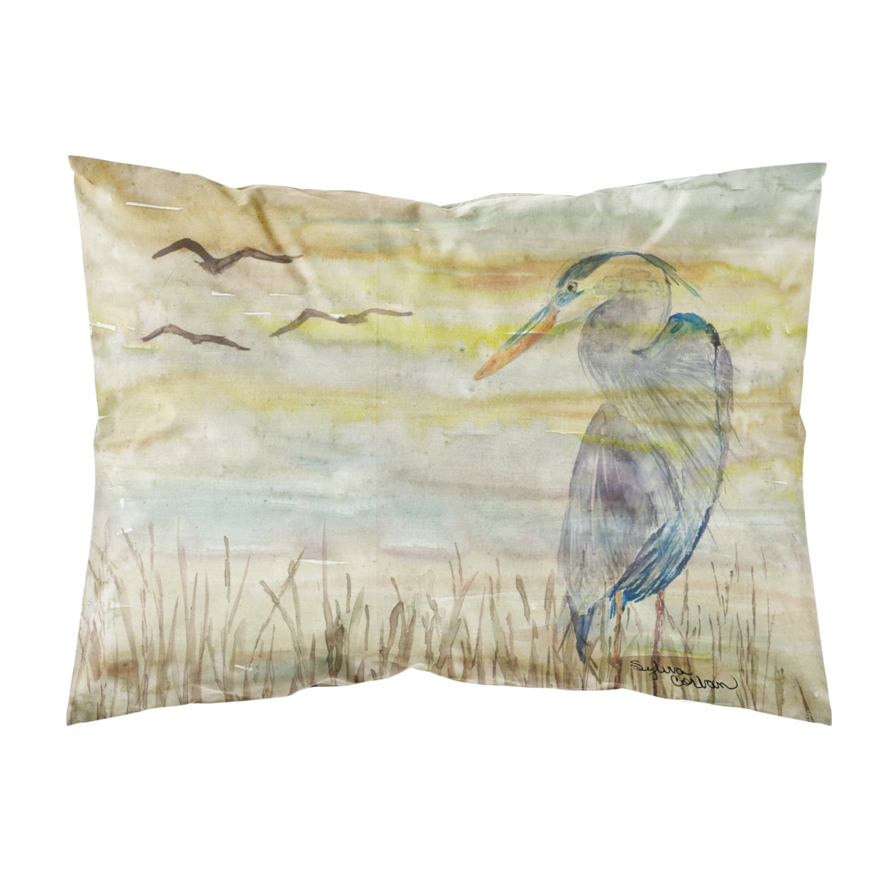 Blue Heron Yellow Sky Fabric Standard Pillowcase