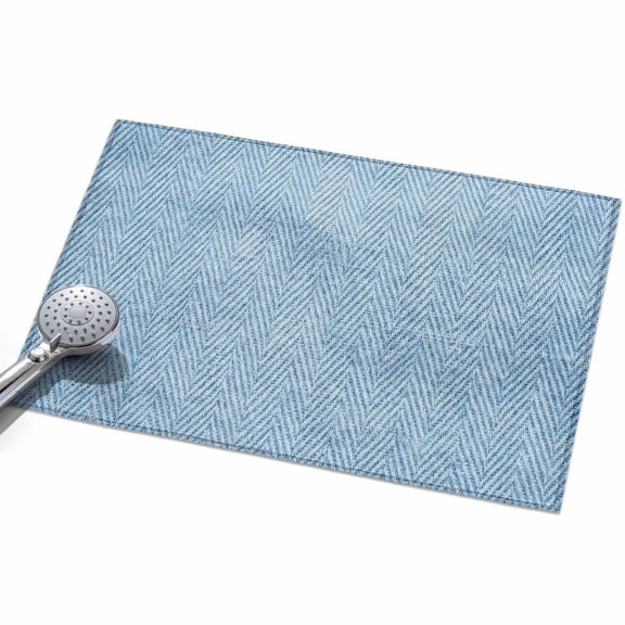 Blue Herringbone 2x3ft Non Slip Area Rug Modern Minimalist Woven Textured Washable&nbsp;Soft Area Rugs for Living Room, Indoor&nbsp;Circle Carpet for Bedroom Dining Room Kitchen